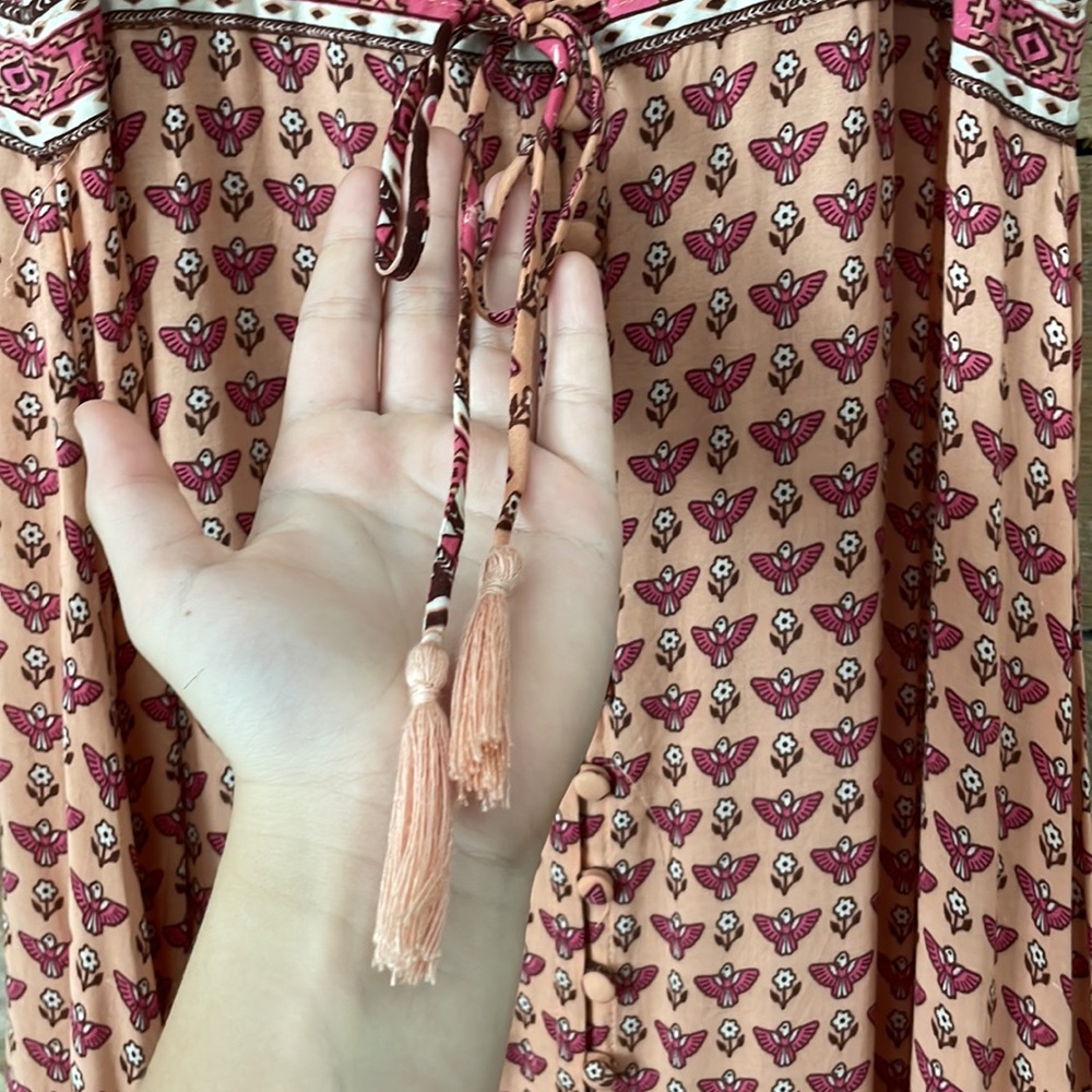 Spell Pink Boho Maxi Dress with Border Print - Picture 4 of 10